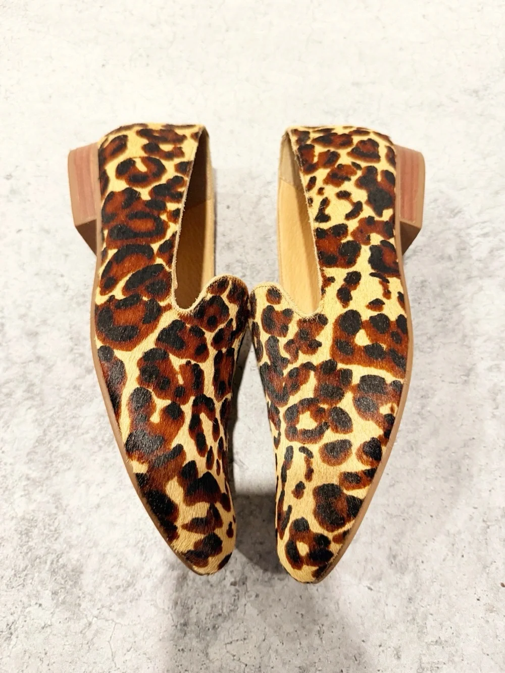 Jack Rogers Audrey Haircalf Loafer Leopard Flats Size 6.5M